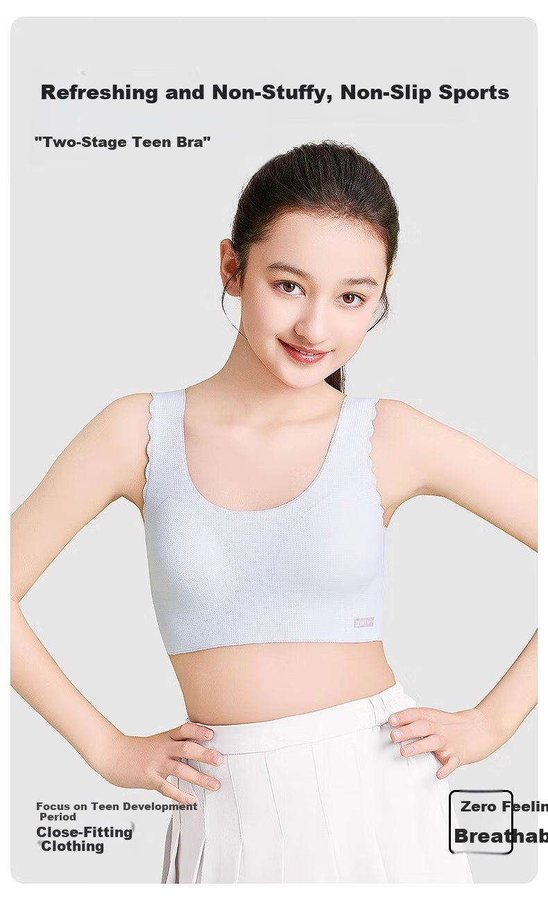 Dushiliren 26 New Girls' Underwear, Full Stage Girls' Vest, Student Puberty Comfortable Modal Bra, Thin Style 3