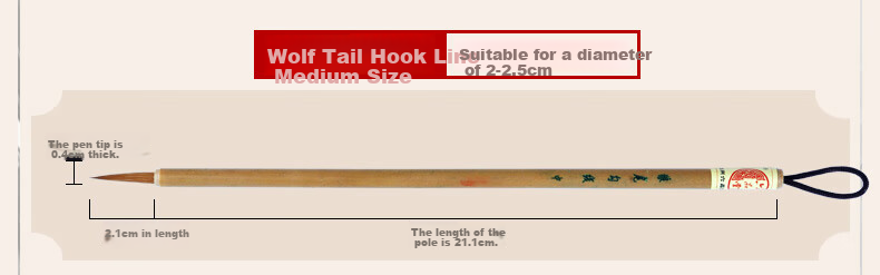 Liupintang Wolf Hair Small Regular Script Brush Pen for Chinese Painting And Calligraphy Practice, Slim Gold Style Wolf Tail Calligraphy Brush, Four Treasures of The Study, Hubei Pen, Red Wolf Hair Small Regular Script 4