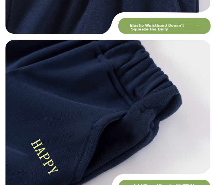 Badibadi Spring And Autumn Infant And Toddler Sweatpants, Unisex Casual Sports Trousers for Babies, Floral Gray, Blue Heppy, Size 120 18