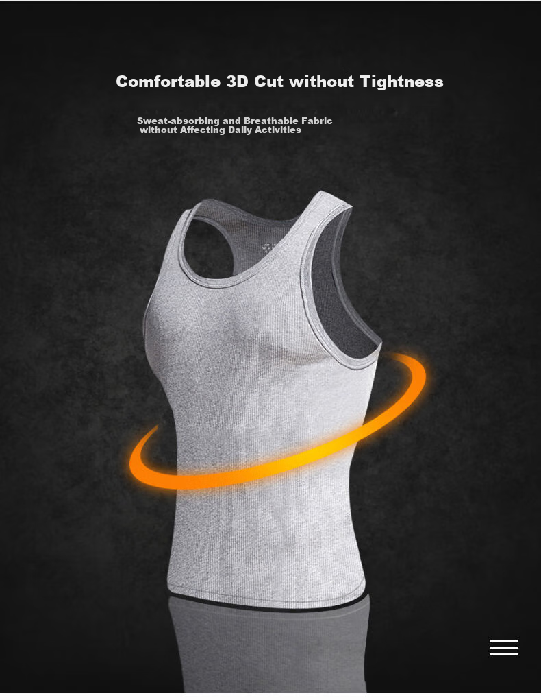 LangSha Pure Cotton Tank Top for Men, Thin Style with Thick Ribbing, Sleeveless Sports Fitness Undershirt, Sweat-Absorbing Breathable Undershirt for Hurdles 6