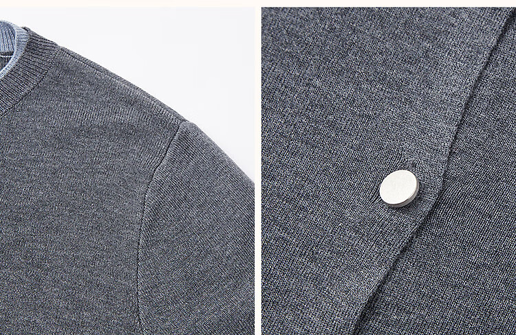 Dme [Quiet Luxury Inspired Wardrobe] Spring and Autumn Design Fake Two-Piece Color-Block Knit Sweater with Decorative Buckle for Women 42