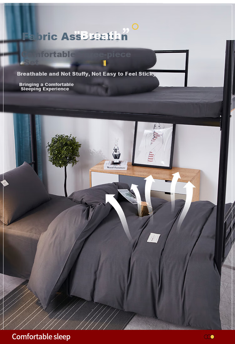 Wuyingongfang Student Dormitory Bedding Set for 0.9/1.2m Bed, Complete Set Including Bed Sheet, Three-Piece Set, Sky Blue 4