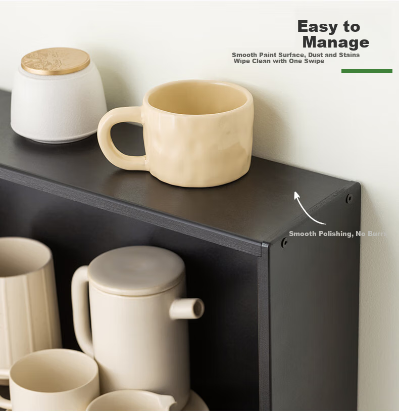 Laozhujiang Multi-Layer Desktop Cup Holder, Kitchen Countertop Storage Rack, Water Cup Organizer Cabinet, Tableware Storage Shelf, Table Seasoning Rack, 45cm Long 13