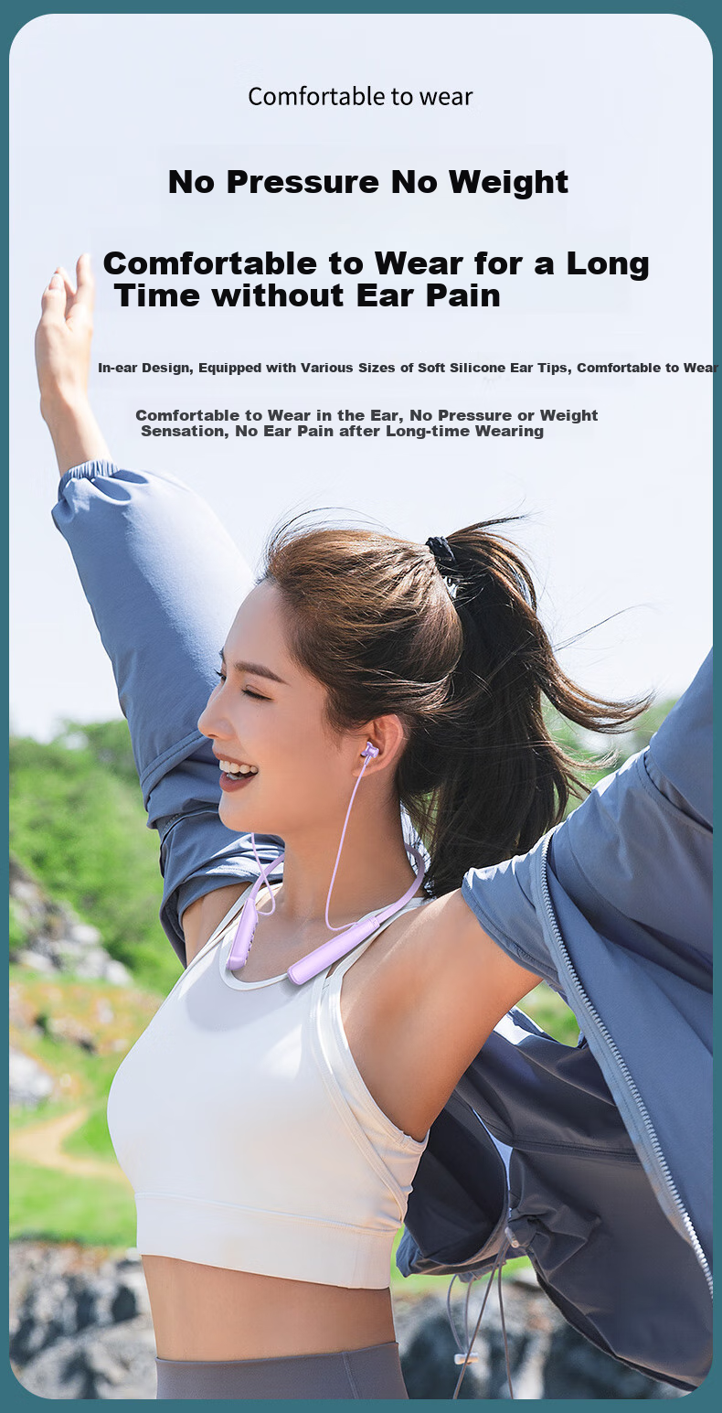 Chengao Neckband Bluetooth Earphones 2026 New High-Quality Long Battery Life Wireless Running Sports Waterproof Sweatproof Earclip Universal Y8 Black 8