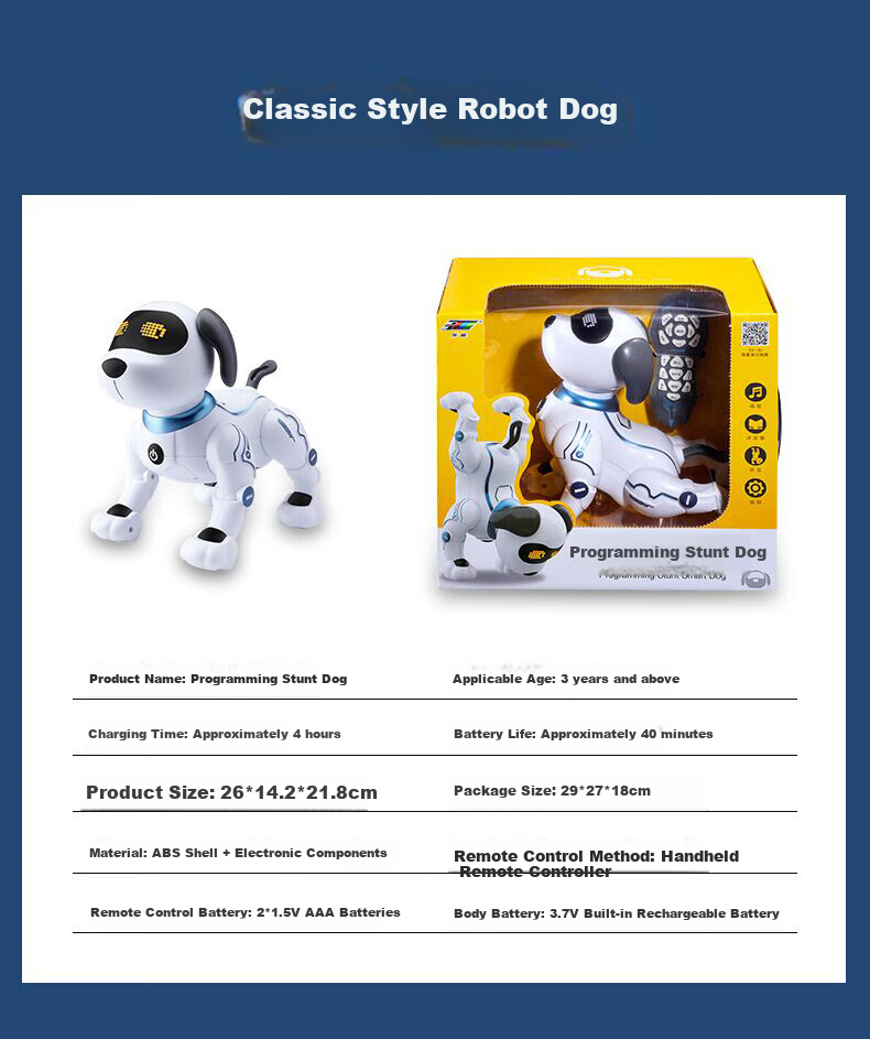 Mixiaoshu Intelligent Robot Dog Remote Control Toy, Children's Programming Early Education Robot, Birthday Gift for Boys And Girls Aged 1-3 Years Old 12
