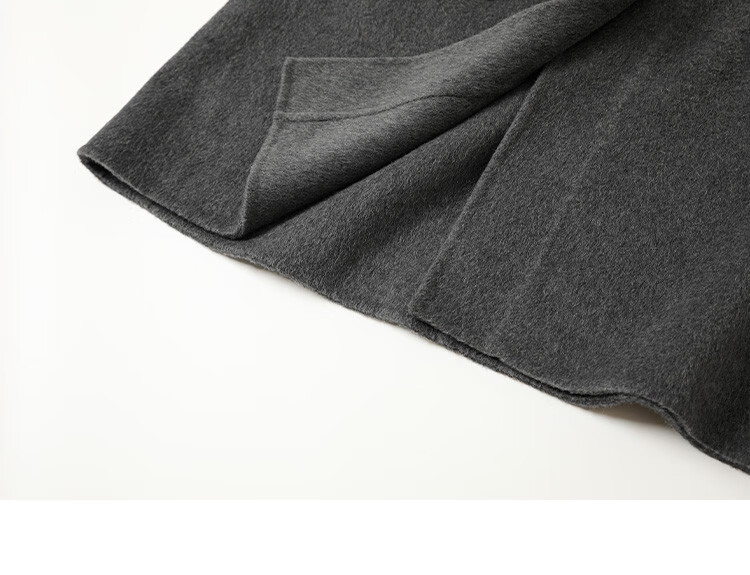 Demana College Style Winter Hooded Long Sleeve Mid-Length Wool Coat with Front Pockets and Open Placket 15