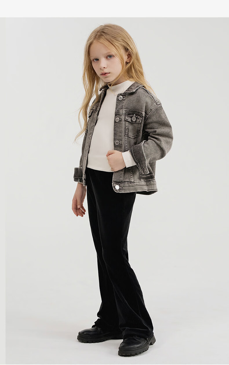 AIMER KIDS Girls' Anti-Static Straight-Leg Leggings Vintage Striped Outerwear Pants - Black 170 1