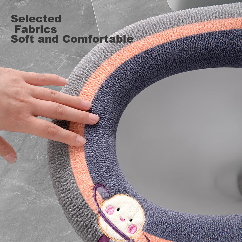 Baizi Toilet Seat Cushion, Autumn And Winter, 2-Pack, Warm Toilet Ring Pad, All-Season Toilet Seat Cover, Washable Toilet Seat Protector