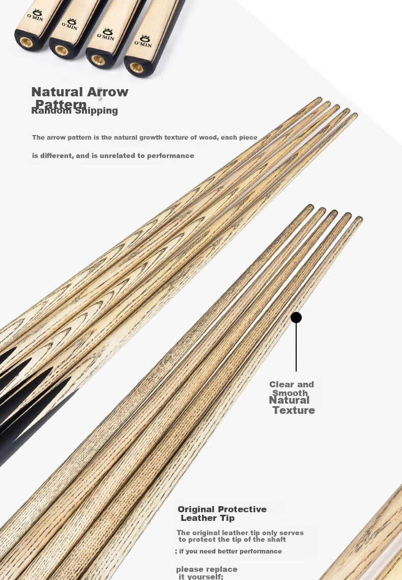 Aomi Ice Blade Pool Cue, Full-Length Small Tip Snooker Cue, Chinese Black Eight Billiard Cue, 16 Colors, 11.5mm 6