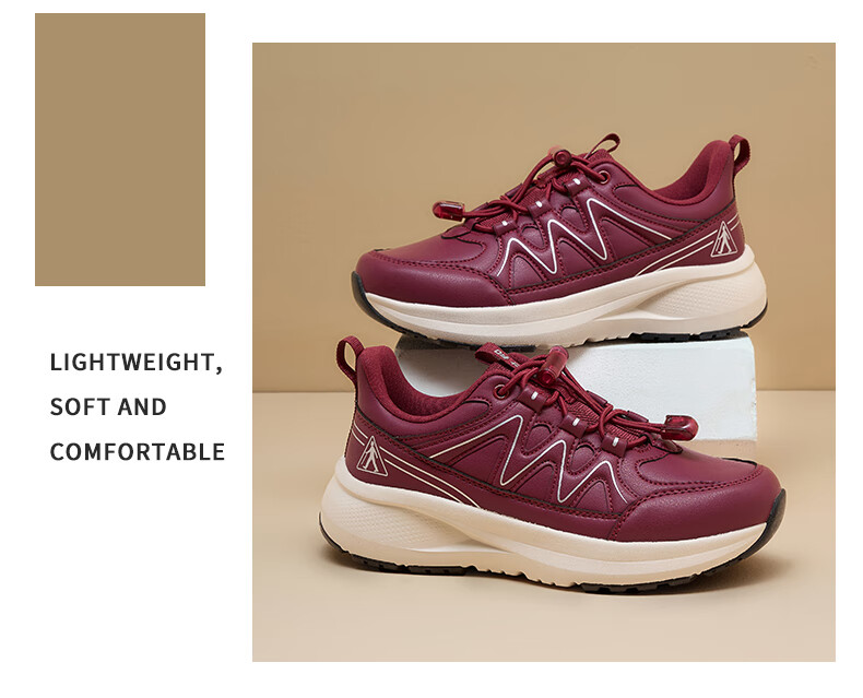 Zulijian Women's Elderly Shoes Spring New Middle-aged and Elderly Walking Shoes Non-slip Shock-absorbing Fitness Shoes Beige Brown Size 40 4