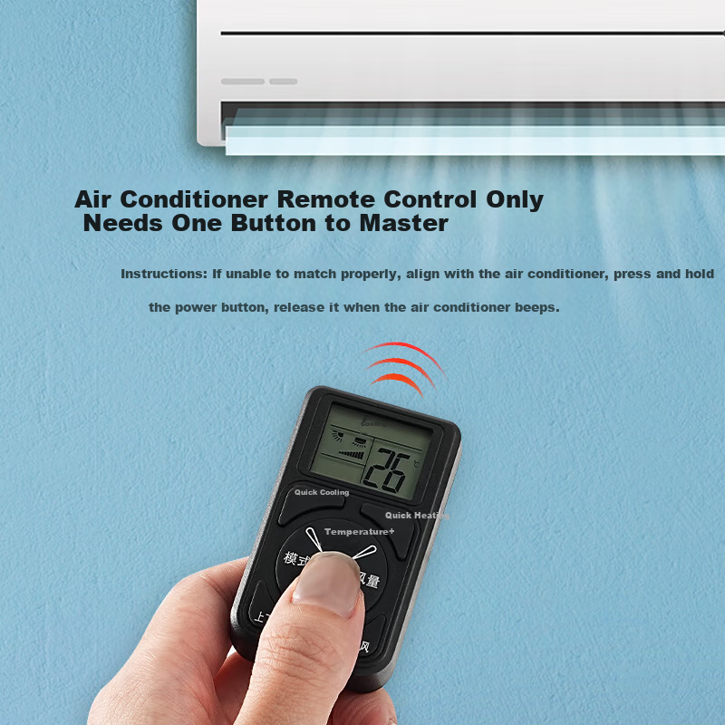 Xiya No-Setting Portable Universal Multi-Function Air Conditioner Remote Control Compatible with Any Brand Wall-Mounted AC Unit