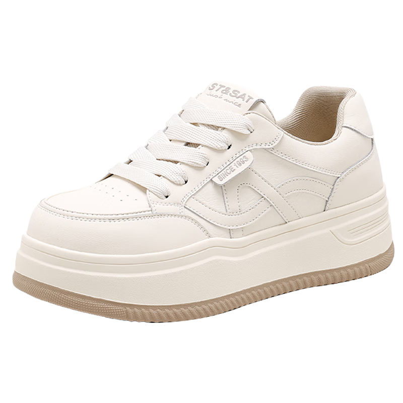 Saturday Thick-Soled White Sneakers for Women 2026 New Spring Small Height Increase Versatile Soft Sole Lightweight Comfortable Casual Skate Shoes