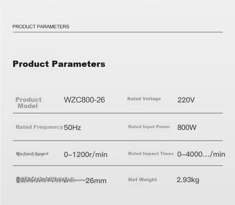Dongcheng Light Electric Hammer WZC800-26, Impact Drill, Electric Drill, Multi-Functional Three-In Power Tool, Concrete 11