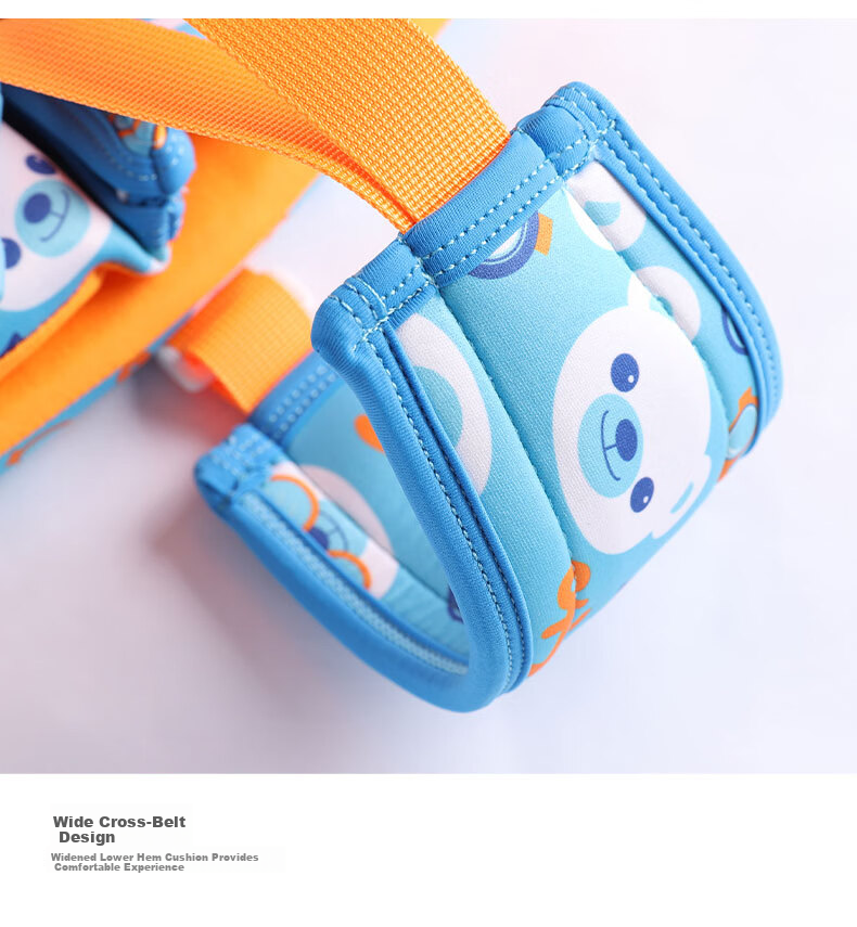 WATERTIME / Shuichuan Children's Buoyancy Aid, Swimming And Snorkeling Vest, Inflatable-Free Padded Buoyancy Cotton Vest, Colorful Bear Design, Size S 12