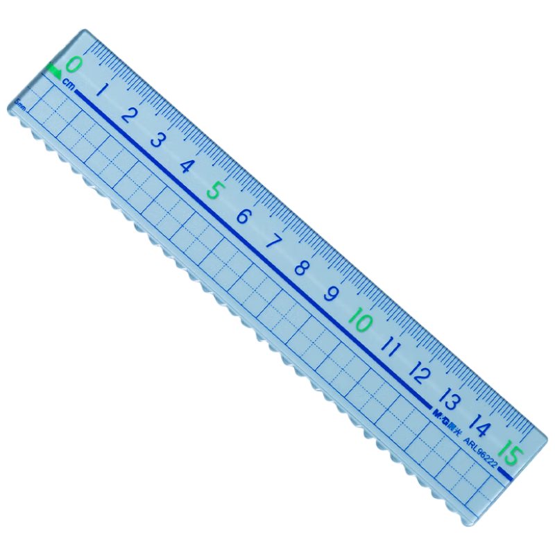 M&G Stationery High Transparency Large Digital Acrylic Wavy Ruler for Primary School Students, Straight Ruler 18cm, Exam-Specific Stationery for Middle And High School Exams