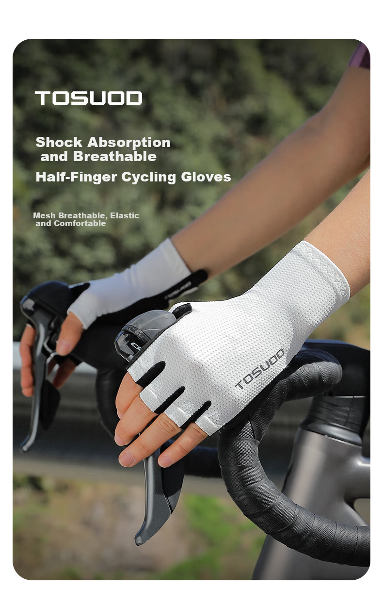 Tasiduizhang Half-Finger Cycling Gloves for Women And Men, Road Bike Summer Mountain Bike Shock-Absorbing Breathable Bicycle Equipment Black 2XL 1