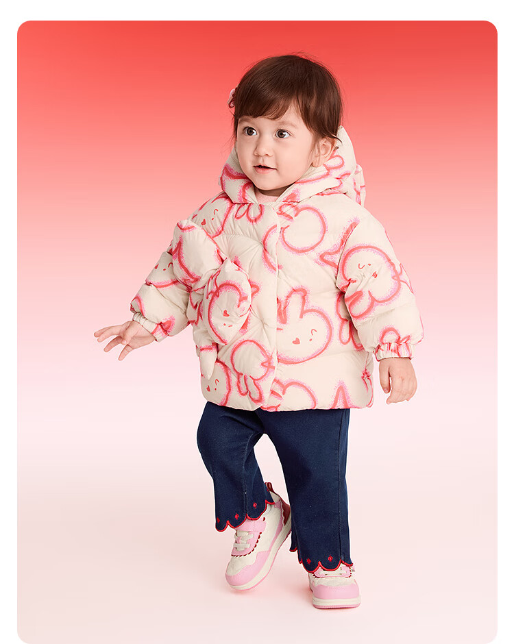 BALABALA Kids Down Jacket Girls 2025 New Red Lunar New Year Outfit Baby Warm Spring Traditional Style Coat 13