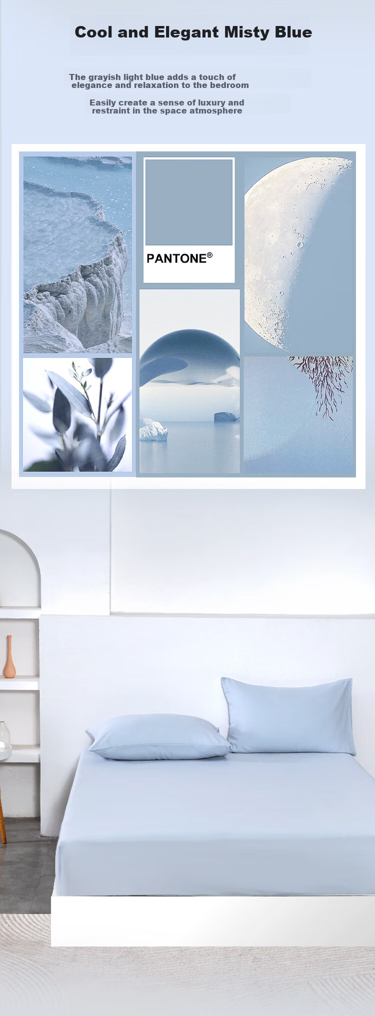 One's Member (Yi De Ceng) Pure Cotton Linen-Like Fitted Sheet, Sunlight Gray, for 1.8m Bed, 180*200+30cm 10