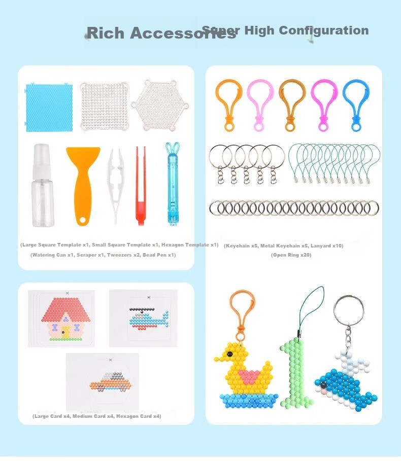 Lankupa Water Mist Magic Beads, 16 Colors, Children's DIY Craft Kit, Toy for Girls Aged 3-6, Kindergarten National Day Gift 20