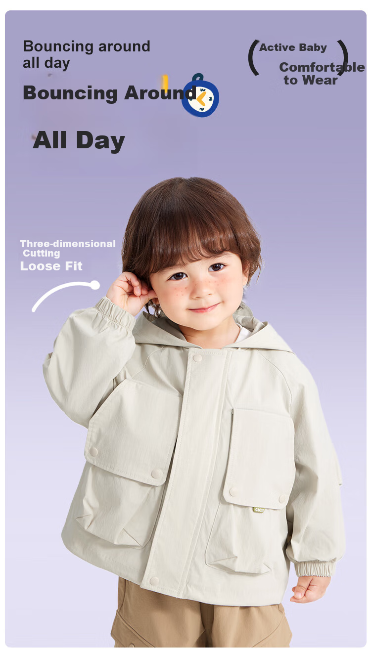 Ciciibear Baby Windbreaker Jacket for Boys, Spring Workwear Outerwear, Spring And Autumn Clothing, New Style for Children's Outdoor Sports in 2025 5