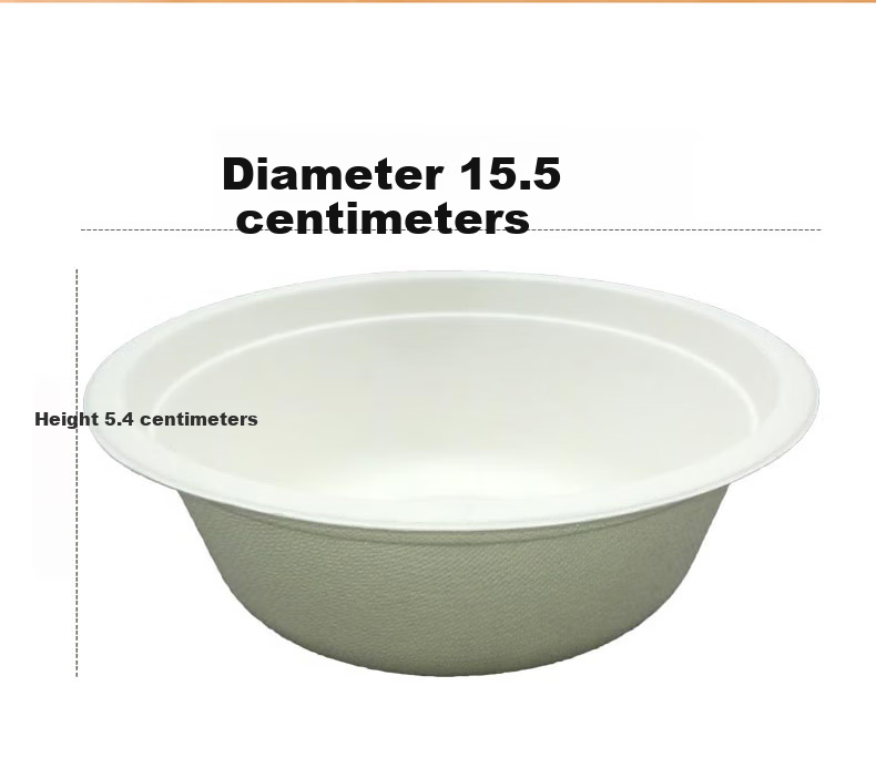 Jiamo Disposable Bowls, Biodegradable Tableware, Food-Grade Barbecue Camping Sugarcane Pulp Paper Soup Bowls, Commercial Ramen Lunch Boxes 2