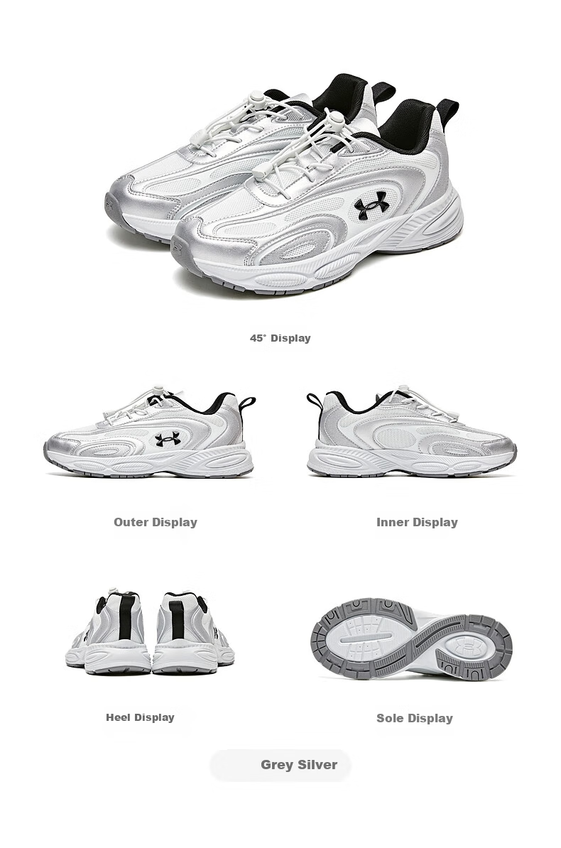 Under Armour Kids Casual Shoes Autumn New Breathable Strap Unisex Retro Sports Casual Shoes 2531677 15