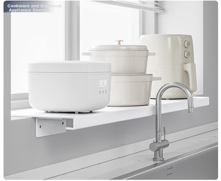 SHENGXITAO Expanded Kitchen Sink Window Sill Storage Rack No-Drill Magnetic Extension Plate Dish and Pot Holder 8
