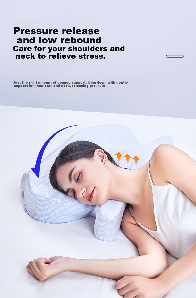 Aeromax Side Sleeping Jellyfish Pillow, No Face Pressure, Anti-Wrinkle, Anti- nasolabial Fold, Memory Foam Cervical Pillow, Hollow Design for Eye And Ear Protection, Neck Support 10