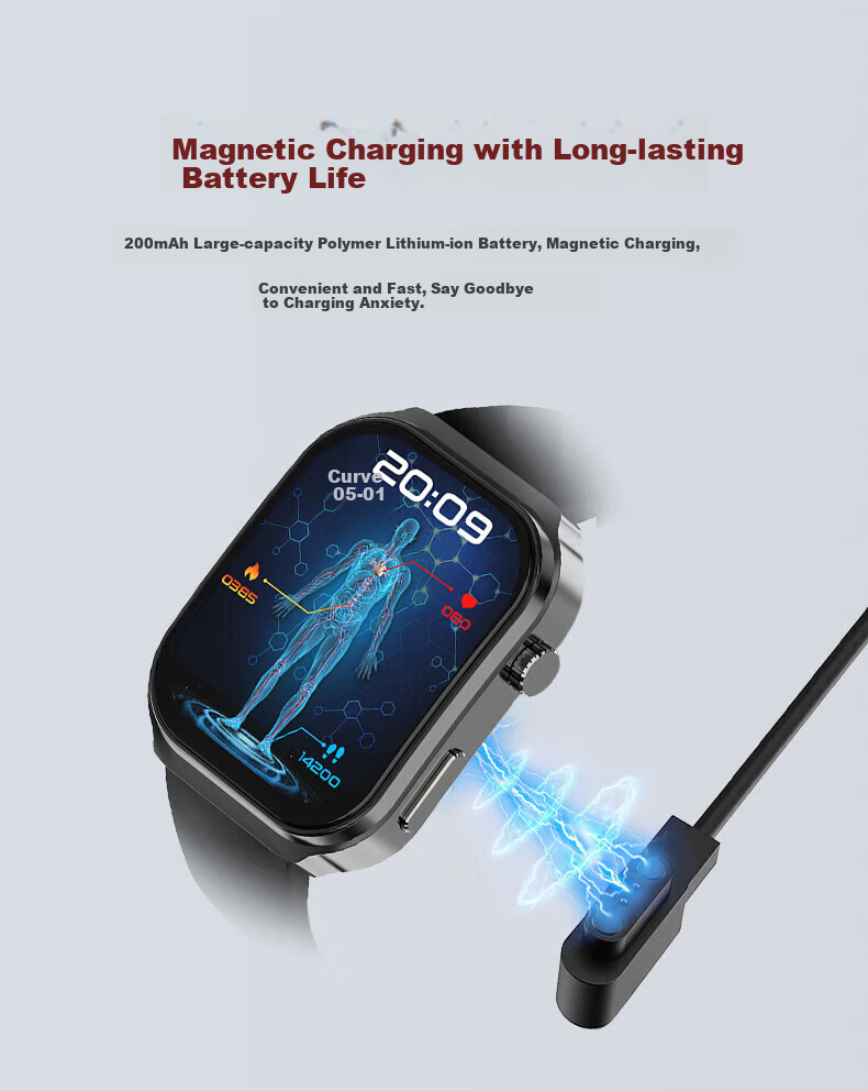 AILUO Blood Glucose Monitoring Watch: All-In Smart Health Device for Blood Pressure, Heart Rate, ECG And Stroke Detection, Non-Medical Grade, Non-High Precisio 15
