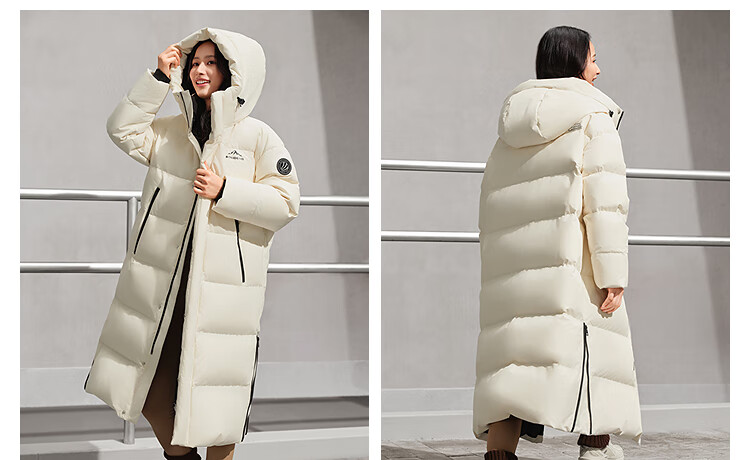 BOSIDENG 25th Anniversary Couples' Extra Long Over-the-Knee Thickened Hooded Down Puffer Coat Same Style as Theater Big Quilt Jacket 2