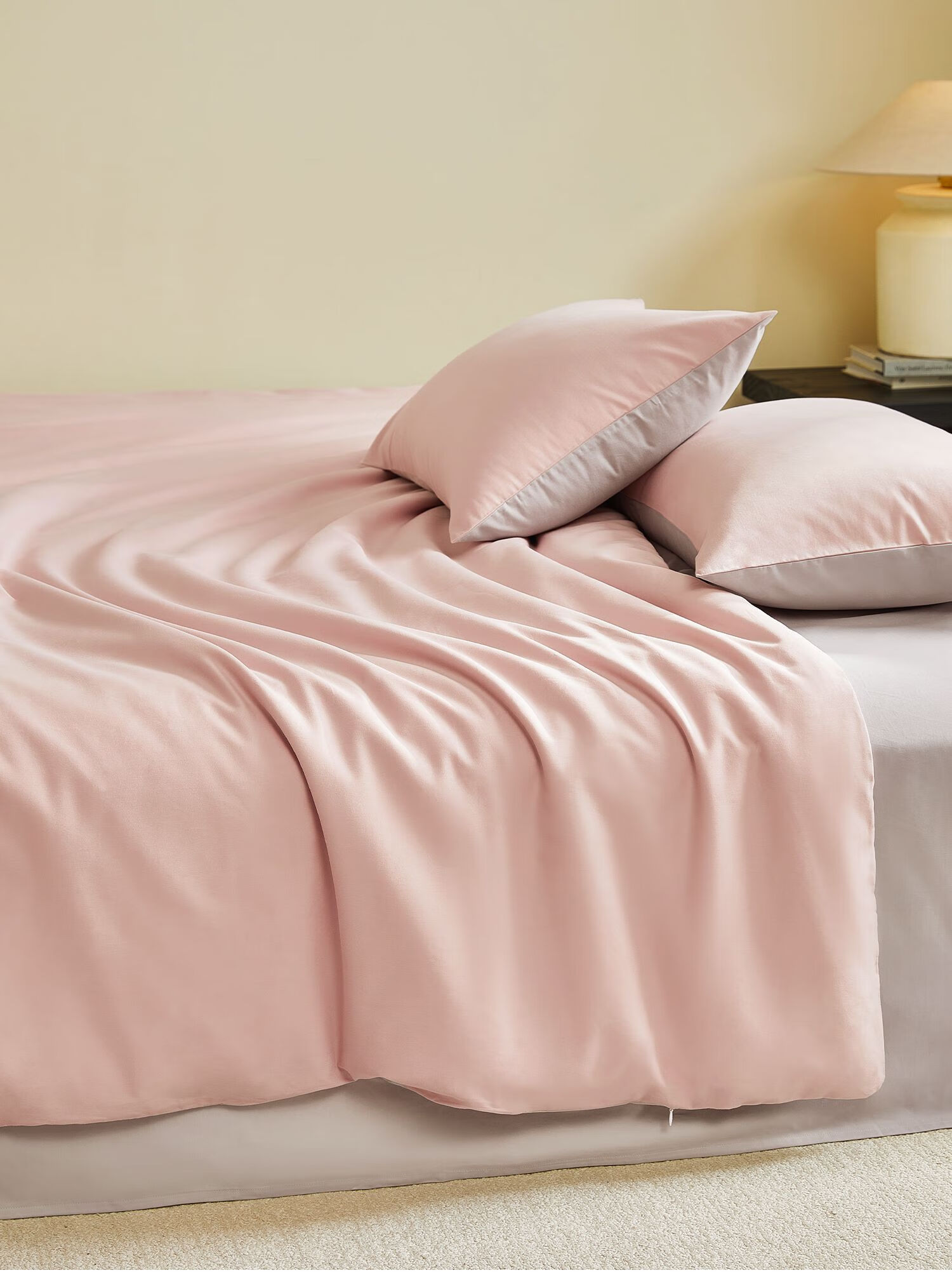 MIDO HOUSE Mingdu Bedding, Pure Cotton Brushed Four-Piece Set, All-Season Bed Sheet And Duvet Cover, 100 Thread Count A-Class Four-Piece Set, 200X230 Cm, Sunset Purple 8