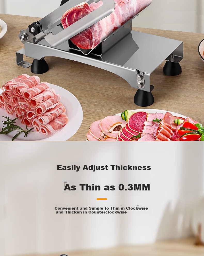 BJ 304 Stainless Steel Meat Slicer, Lamb Roll Slicer, Home-Use Meat Shaver, Frozen Meat Cutter, Meat Slicing Machine 4