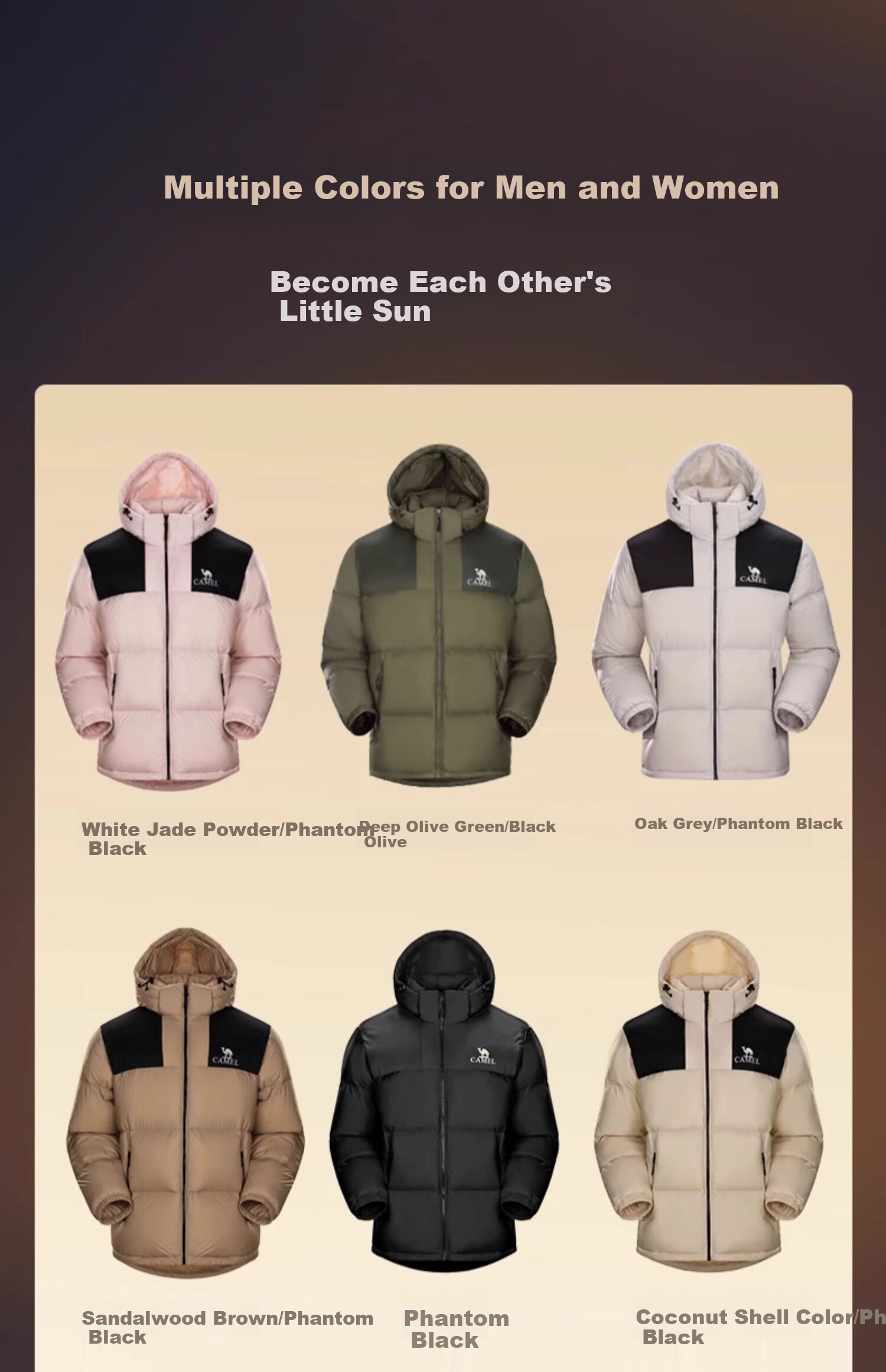 Luotuo (CAMEL) [Xiaotaiyang Graphene] Autumn And Winter Outdoor down Jacket for Men And Women, Thickened Warm Puffer Coat 21