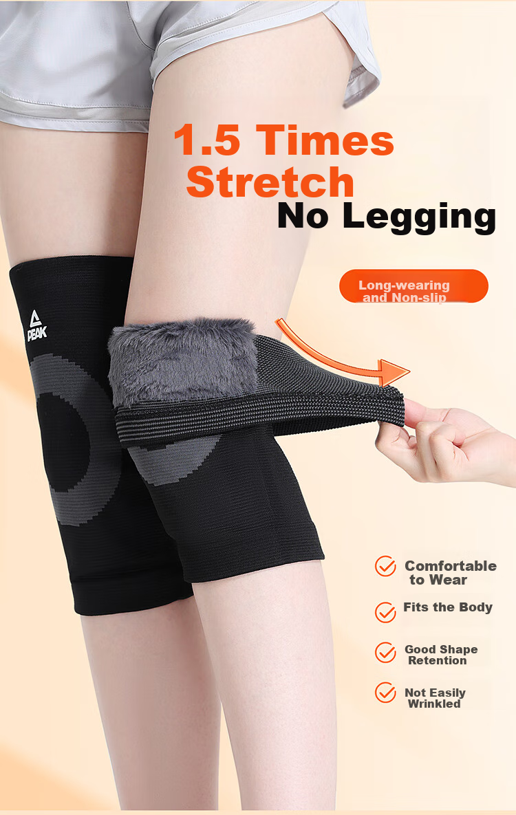 PEAK Warm Knee Pads for Men And Women, Winter Fleece-Lined Thick Non-Slip Anti-Cold Legs for Elderly, Cycling Electric Bike Cold Protection Knee Sleeves 6