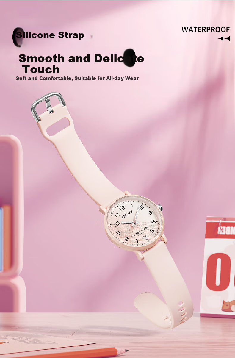 Disney Mickey Wristwatch, 2026 New Quartz Watch, Electronic Waterproof Watch for Middle And High School Students' Exams, Children's Birthday Gift 6