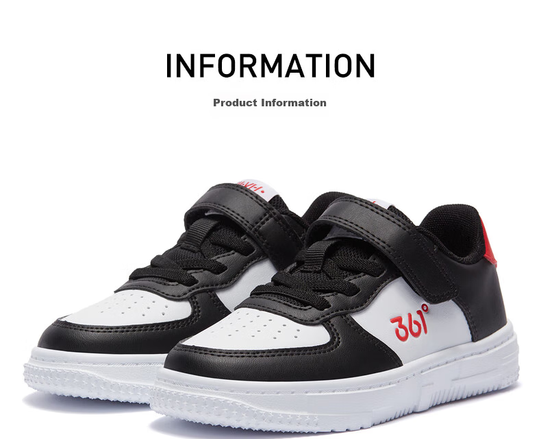 361° Children's All-Season Skateboard Shoes for Boys And Girls (Ages 3-12), Versatile Velcro Skateboard Shoes, White Sneakers, Green, Size 36 28