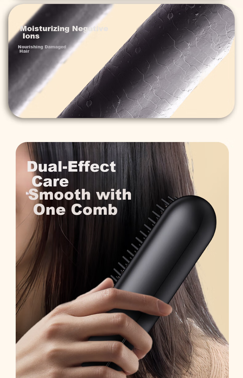 UBelle [Mid-Autumn Festival Gift] Wireless Straightening Brush, 200 Million Negative Ions Hair Care, Portable Dual-Use Straightener And Comb, Smooth High Crown, Birthday Gift for Girlfriend 12