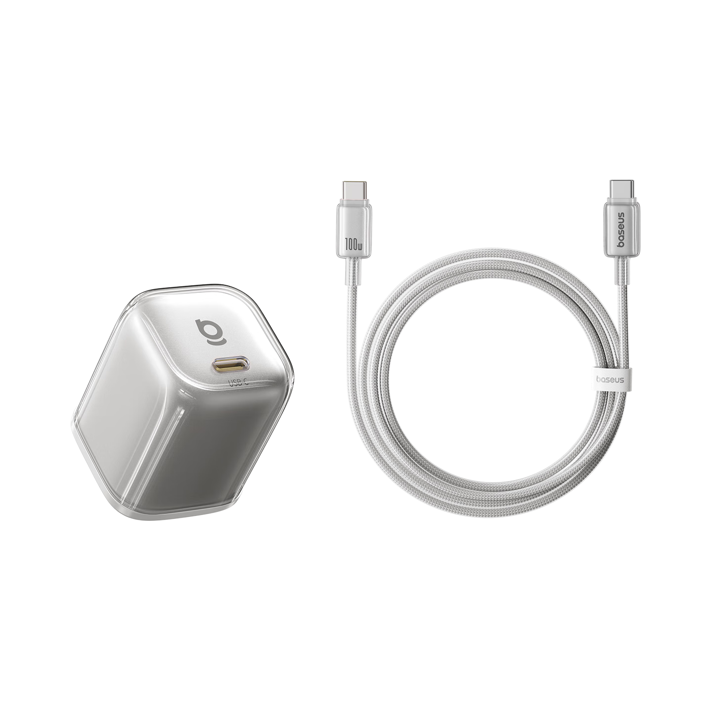 BASEUS Tongxin Pro, Apple 18 Charging PD60W/45W Compatible GaN Fast Charger Head for IPhone17/16/15ProMax/Air Phones And IPad Set, Xingyuan Titanium