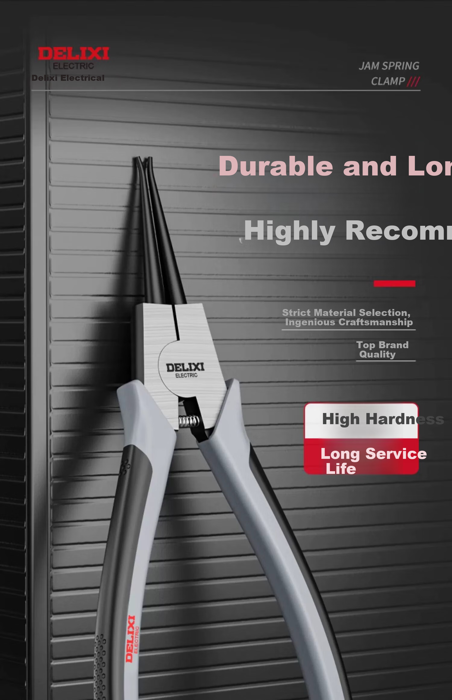 DELIXI Spring Clip Pliers, Dual-Purpose for Internal And External Use, Industrial-Grade, Spring Clip Pliers Set, Spring Pliers, Open Expansion Pliers 8