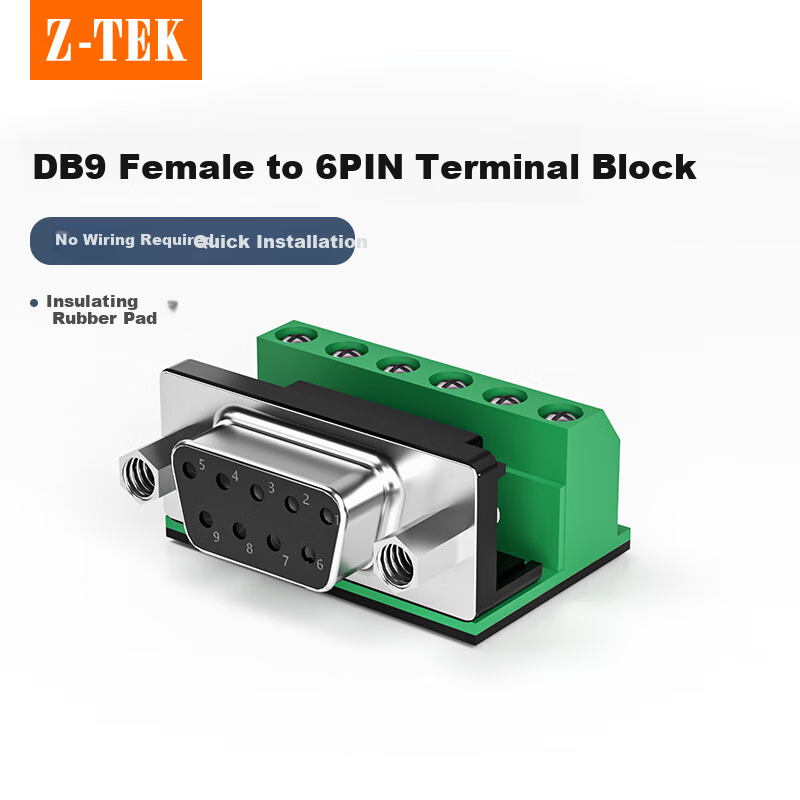 Адаптер Z-TEK RS232 DB9 (9-контактный) на клеммную колодку, ZY270
