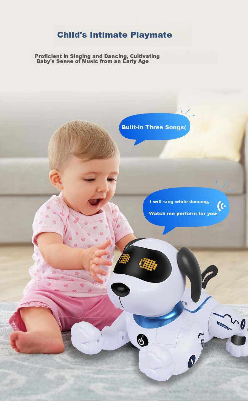 Mixiaoshu Intelligent Robot Dog Remote Control Toy, Children's Programming Early Education Robot, Birthday Gift for Boys And Girls Aged 1-3 Years Old 5