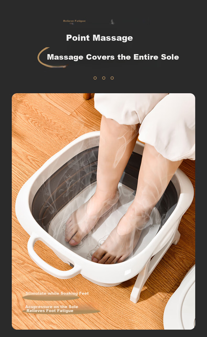 Daisy Leaf Foldable Foot Soaking Bucket, Portable Foot Bath Basin, Portable Foot Washing Health Massage Foot Soaking Tub, Home Use Wedding Gift 7