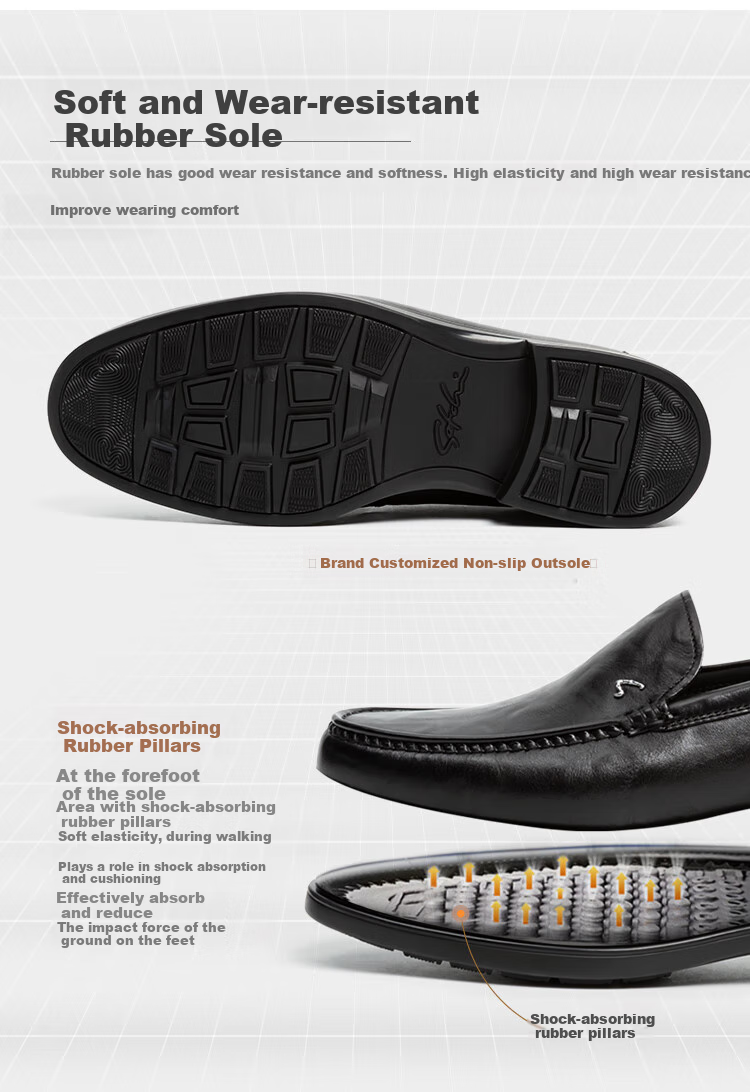 SATCHI Men's Shoes, Cowhide Leather Men's Dress Shoes, Massage Derby Shoes, Business Casual Shoes, 212482228Z, Black, Size 40 5