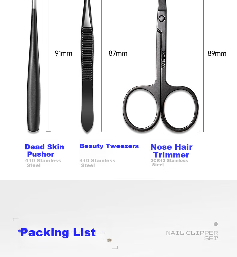 Jindarimei Nail Clipper Set, 9-Piece Complete Kit Including Nail Clippers, Adult Manicure Files, Ear Pick, Angled Nail Groove Infection Scissors 19