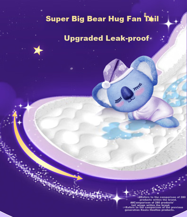 Hushubao Koala Huhu Extra Long Overnight Sanitary Pads, 425mm, 4 Pieces, Menstrual Pads, Sold by JD Official Flagship Store 4
