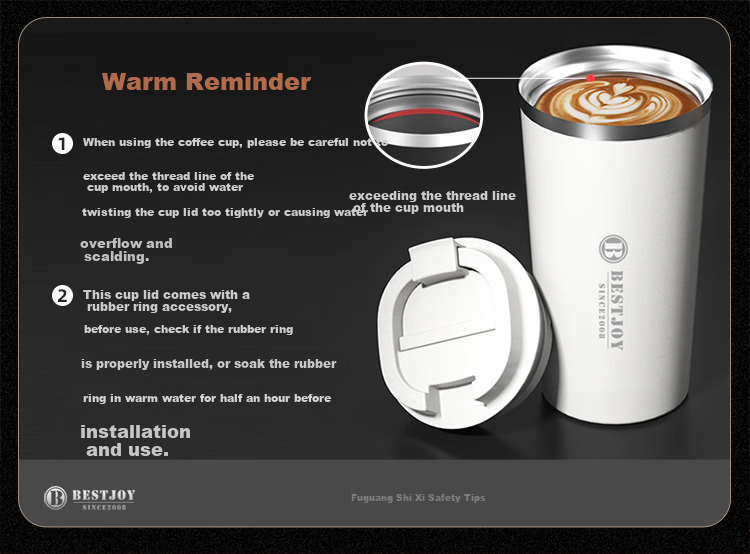 FUGURNG BESTJOY Coffee Mug, Fully Automatic Stirring Cup, 316 Stainless Steel Insulated Cup, Magnetic Electric Coffee Maker for Milk Powder, 400ml 1