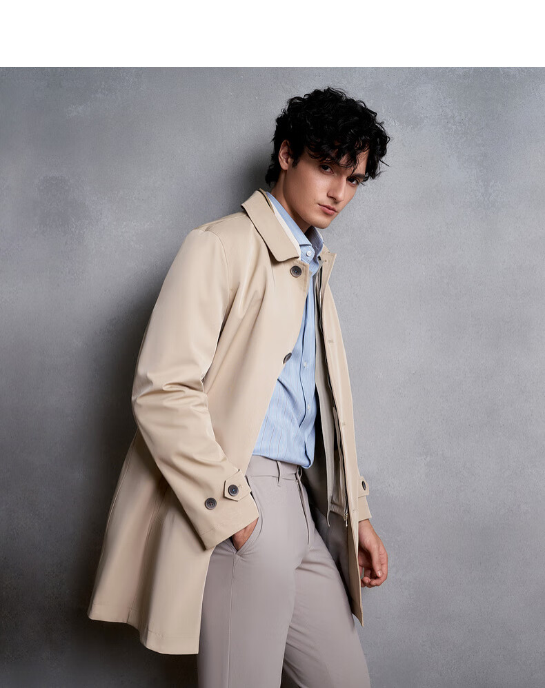 G2000 Removable Vest British Style Coat Trench Coat Men 2025 Autumn Winter 2