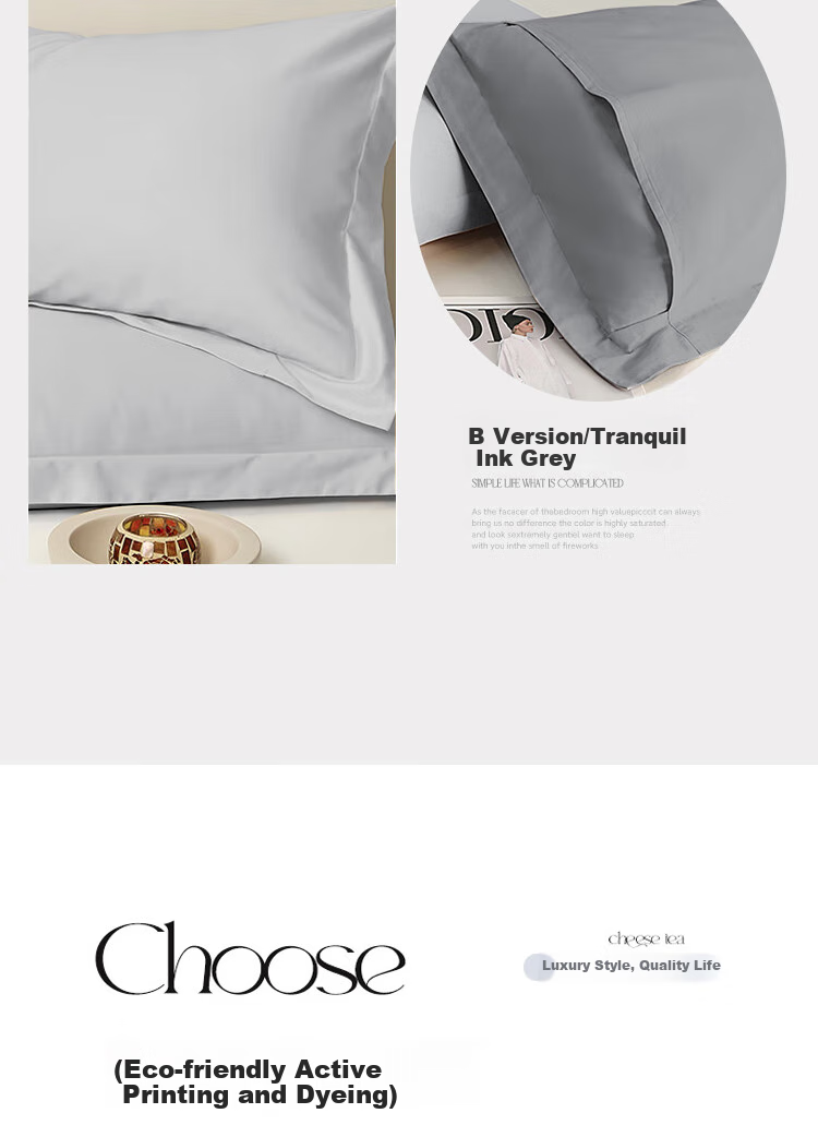 Yuanshenghuo Pure Cotton Pillowcase, Single Size 60% Cotton Pillow Cover, 48*74cm, Gray, Single Piece 8