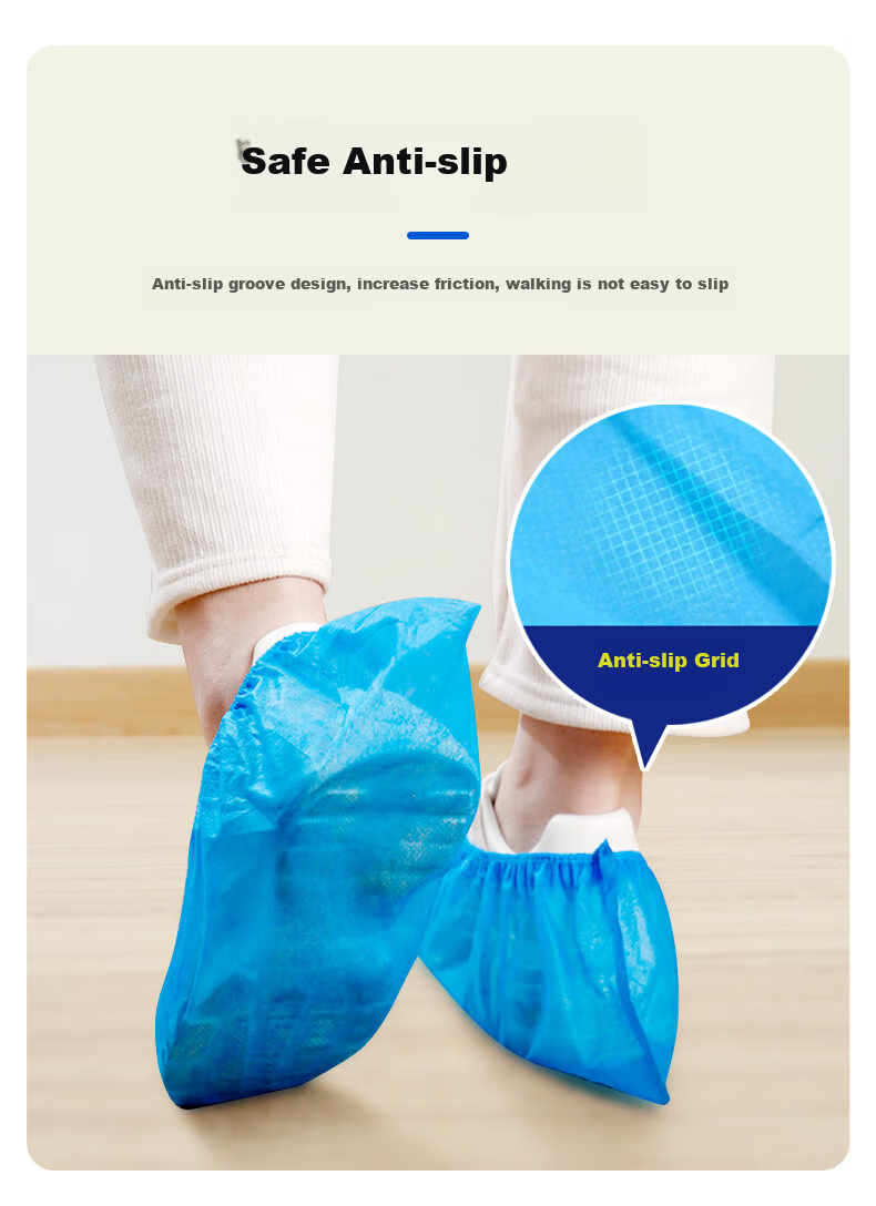 Mingdianshangpin Disposable Shoe Covers MSC20, Thickened And Enlarged Version, 100 Pieces/pack, Double-Layered, Dust-Proof, Breathable, Wear-Resistant, Non-Slip, Indoor Computer Room Unisex, 20g/㎡ Non-Woven Fabric Material 7