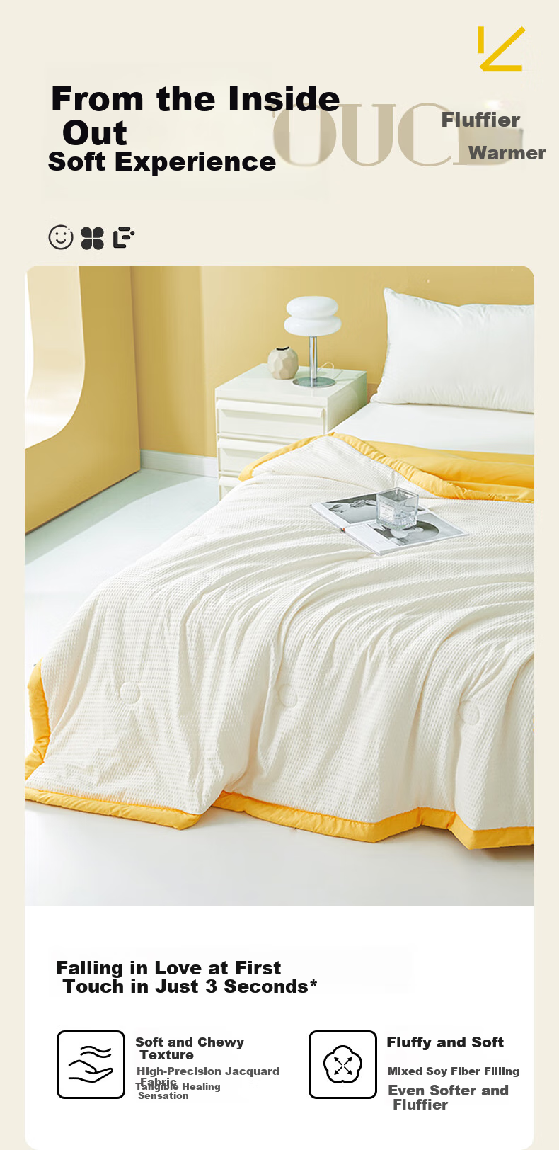 Grace Class A 10% Soy Fiber Machine Washable Summer Quilt Single Summer Air Conditioning Quilt Core Cooling Quilt 150x200cm 4